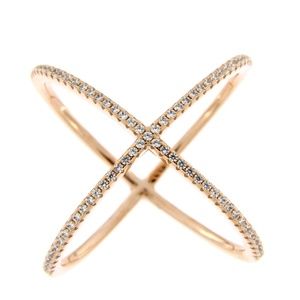 Cubic zirconia rose gold ring